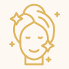 An artistic representation of a person surrounded by stars and sparkles, symbolizing beauty and self-care.